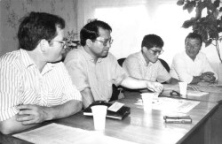 Ю. Андуганов, К. Мацумура, Т. Танака, В. Шайдуллин  «Чолман» газет редакцийыште